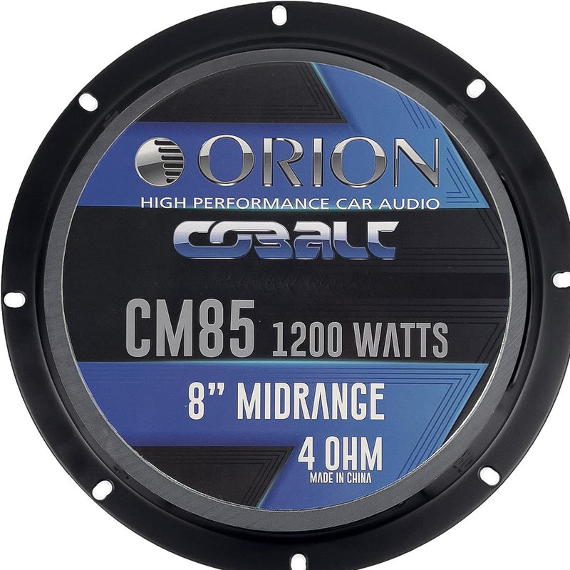 8" Midrange Speaker 1200W Max Music Power High Efficiency Orion CM85 4 Ohm Pair