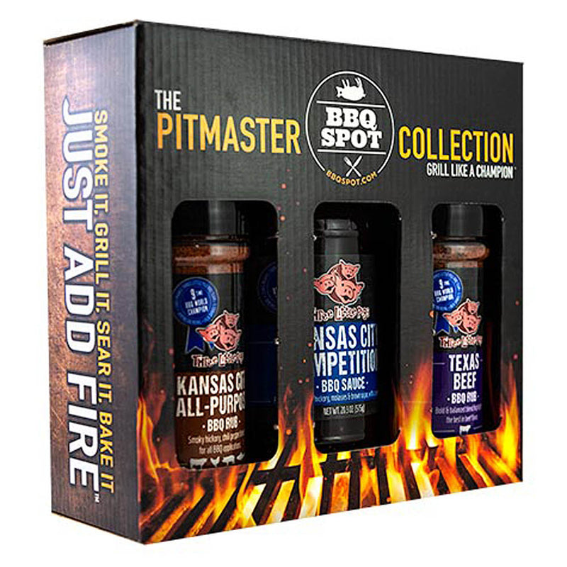 Three Little Pigs BBQ Rub Sauce 3 Piece Gift Set Box Pitmaster Collection