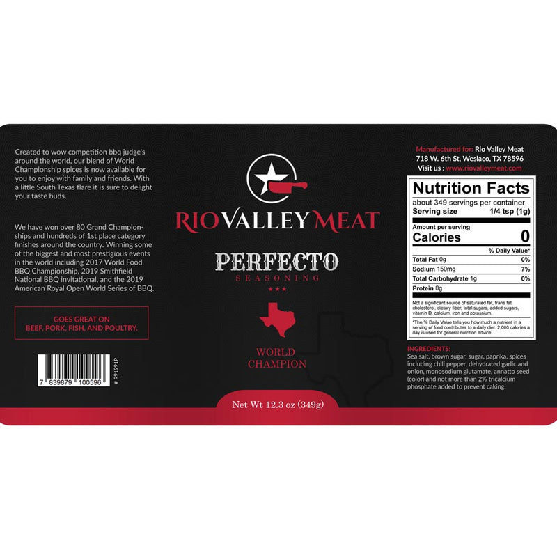 Rio Valley Meat Perfecto All Purpose Rub Award Winning 12.3 Oz Bottle OW91005