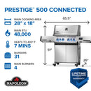 Napoleon Prestige 500 IR Side and Rear Burner Propane Grill P500VXRSIBPSS