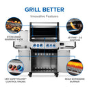 Napoleon Prestige 500 IR Side and Rear Burner Propane Grill P500VXRSIBPSS