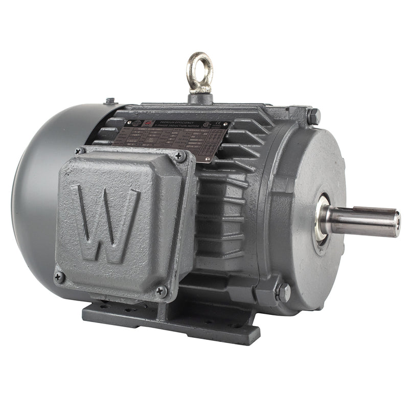 1.5 HP 3 Phase Electric Motor 1800 RPM 145T Frame TEFC 230/460V Premium Efficiency PEWWE1.5-18-145T