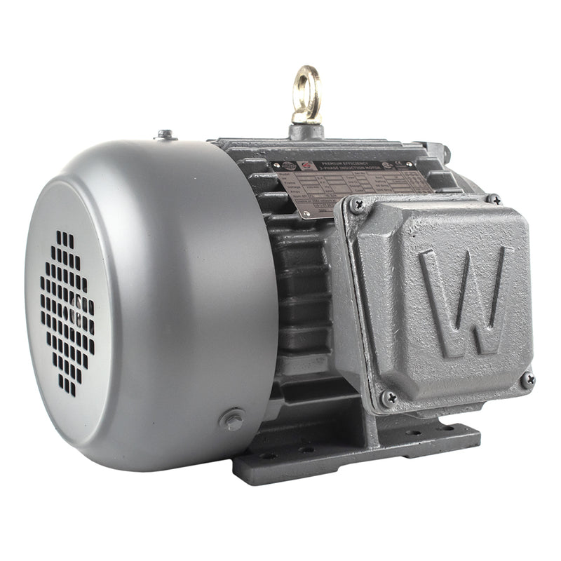 1.5 HP 3 Phase Electric Motor 1800 RPM 145T Frame TEFC 230/460V Premium Efficiency PEWWE1.5-18-145T