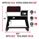 Recteq 600 Patio Legend Wood Pellet Grill 18 Lb Hopper 665 Sq. In. PL-600