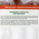 Certified Piedmontese Horseradish & Pepperjack Cheese Beef Bratwurst