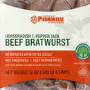 Certified Piedmontese Horseradish & Pepperjack Cheese Beef Bratwurst
