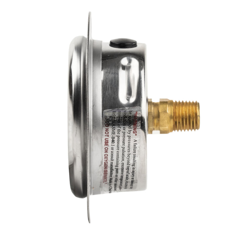 2.5" Liquid Filled Pressure Gauge 0-100 PSI 1/4" NPT CBM Panel Flush Mount 204L-254E