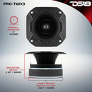 DS18 4" Super Bullet Tweeter 4 Ohm 500W Max 250W RMS 106dB 3K-20Khz PRO-TWX3