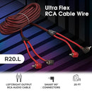 DS18 2 Channel RCA Cable 20 Ft 100% OFC 90 Degree Ends Dual Twist Wire R20.L