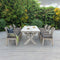 Big BBQ Co Exterior Oasis Dining Set 6 Chairs & Wood Table W/ Cushions Belle