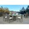 Big BBQ Co Exterior Oasis Dining Set Wicker 6 Seat W/ Glass Top, Cushions Lagoon