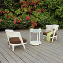 Big BBQ Co Exterior Oasis Wicker Bistro Set Table & 2 Chairs With Cushions White