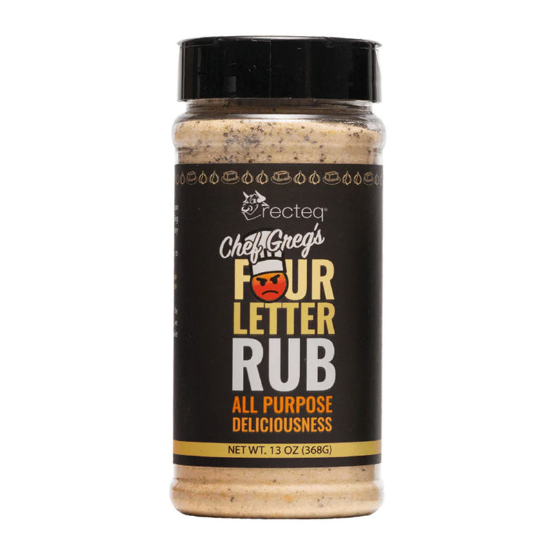 Recteq Chef Greg's Four Letter Rub All Purpose Deliciousness Garlic 13 Ounce