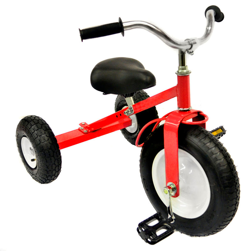 All Terrain Red Tricycle with Wagon Trike Set Pull Along Toy Outdoors Kids Pedal