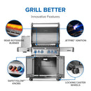 Napoleon Rogue 525 Pro-S Propane Grill Stainless Steel w/ Sideburner 851 Sq. In.