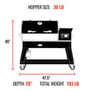 Recteq Backyard Beast 1200 Wood Pellet Grill 180F-700F 30 Pound Hopper RT-1200BB