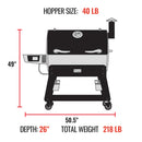 Recteq Flagship 1600 Wood Pellet Grill 1667 Sq. In. 40 Pound Hopper RT-1600FS
