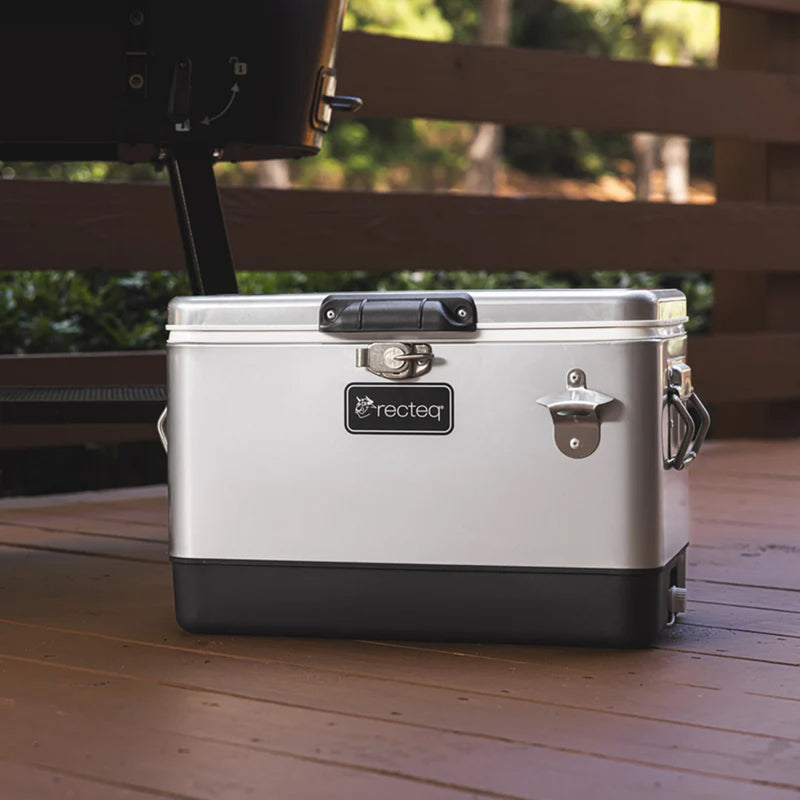 Recteq 26 QT Retro Style Cooler Steel Portable w/ Bottle Opener RT-RETRO26