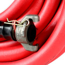 BluBird 3/4" x 50' Rubber Jackhammer Air Hose Red Universal Coupler No Bend Restrictors RVJH3450R-1