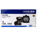 Alpine S2 4" Coaxial 2-Way Speaker System 4 Ohm 140W Peak 45W RMS S2-S40C