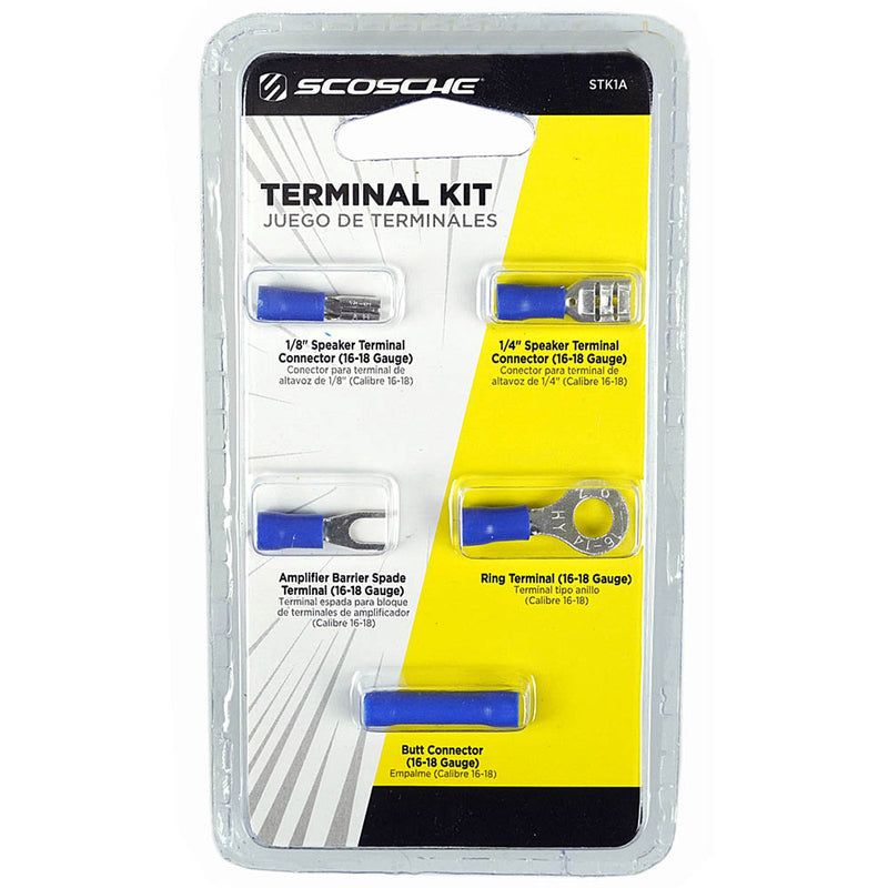 Scosche Speaker Terminal Kit 5 Assorted Connectors 16 to 18 Gauge Audio STK1A