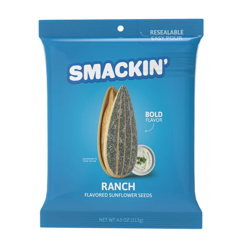 SMACKIN' Ranch Sunflower Seeds 4oz American Made Low Sodium SM-RANCH4