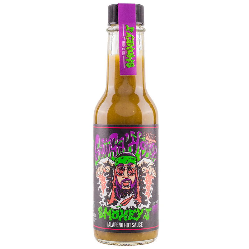 Smokey J Jalapeno Hot Sauce Sam Sa'house 5 Oz 2/10 Heat Level Contains Agave