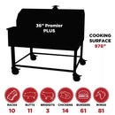 Smokin Brothers 36" Premier Plus Wood Pellet Grill 976" Sq Inches G036PLUS