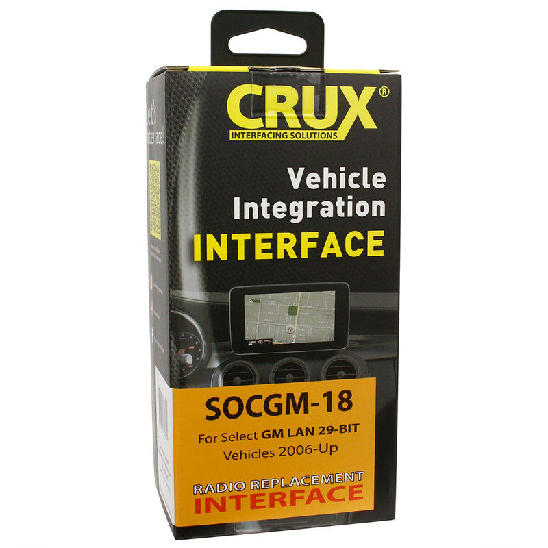 Crux Radio Replacement Interface For Select 06-17 GM Chevy LAN 29-Bit Vehicles