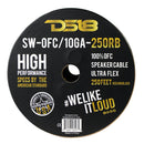 DS18 10 Gauge Speaker WIre OFC 100% Copper 250 Ft Spool Red Black SW-OFC10GA