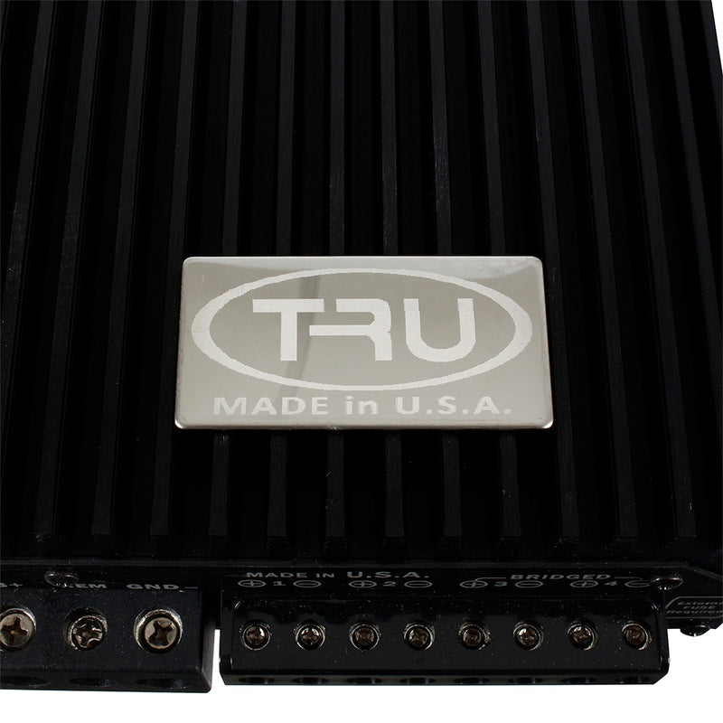 TRU Technology Tungsten Series Car Audio 4-Channel Amplifier With Aluminum Badge