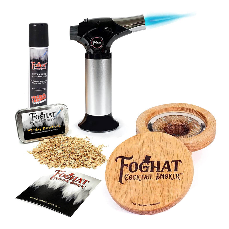 Foghat 5-Piece Cocktail Smoking Kit With Smoker, Torch, Fuel, Brush, & Butane