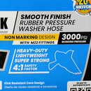 BluBird Blu Shield Tough Tek Rubber Pressure Washing Hose 1/4" X 100' w/ M22 Fittings TTPW14100-NM