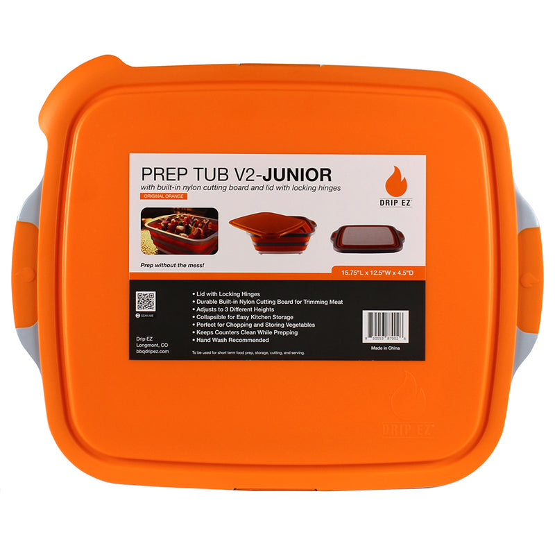 Drip EZ Jr BBQ Prep Tub w/ Locking Lid and Nylon Cutting Board TUBV2-JR-1-OR