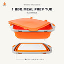 Drip EZ XL BBQ Prep Tub V2 with Locking Lid Cutting Board Orange TUBV2-XL-1-OR