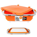 Drip EZ XL BBQ Prep Tub V2 with Locking Lid Cutting Board Orange TUBV2-XL-1-OR