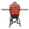 Vision Grills Kamado Ceramic Charcoal Grill W/ Electric Starter & Lava Stone Red