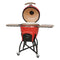 Vision Grills Kamado Ceramic Charcoal Grill W/ Electric Starter & Lava Stone Red