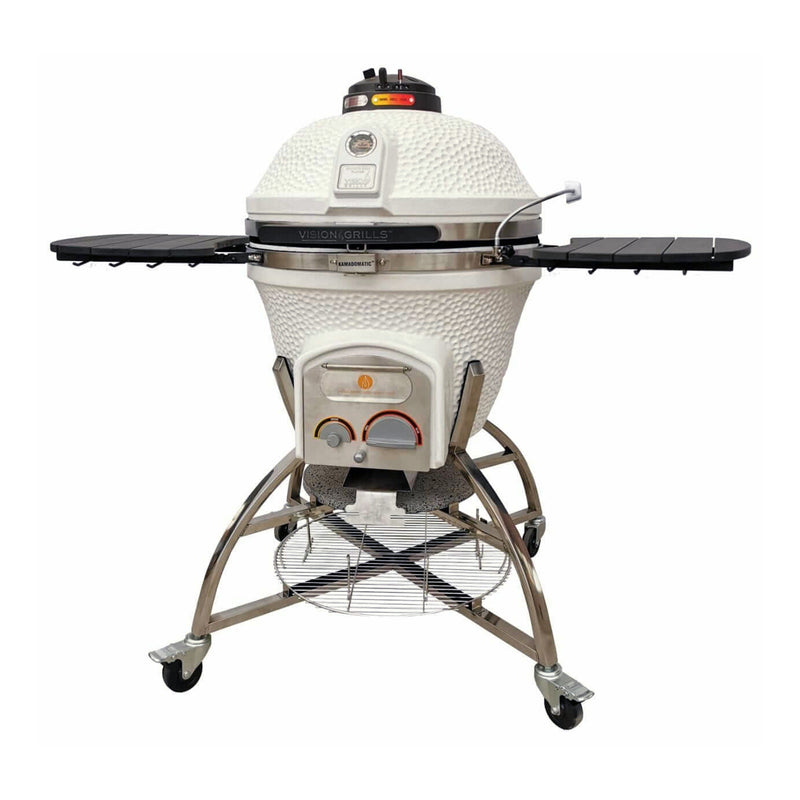 Vision Grills Maxis Kamado Charcoal Grill W/ Electric Starter, Lava Stone & LED