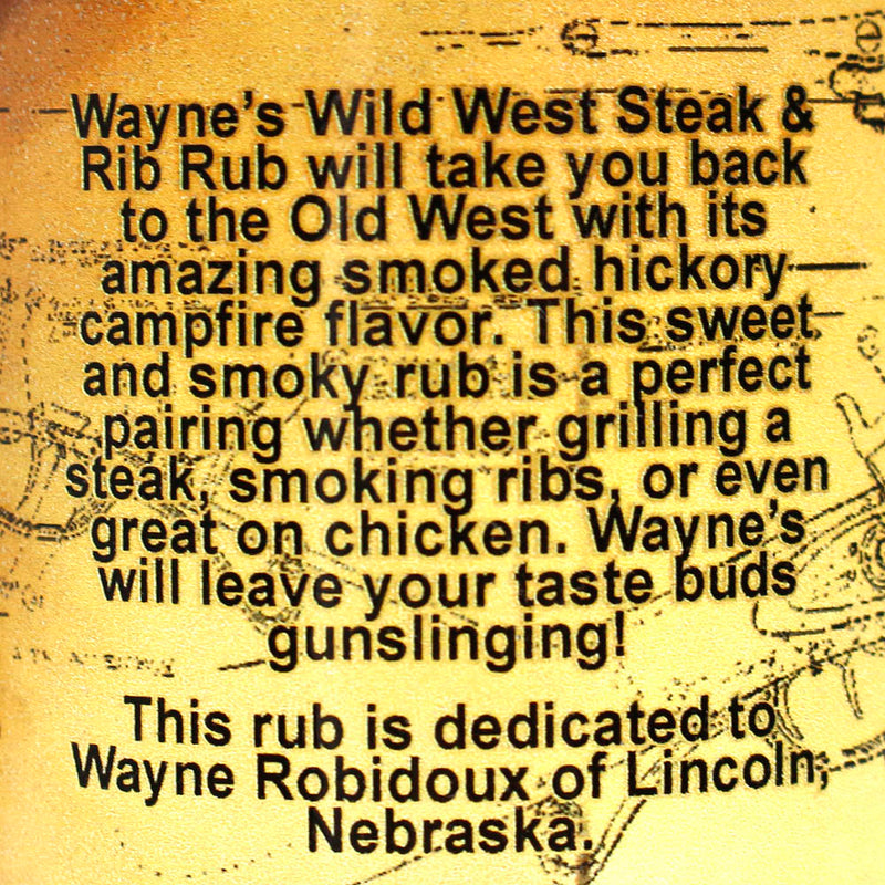 Steak Seasoning Rib Rub 14 oz Bottle Gluten Free Poultry Beef Wayne's Wild West