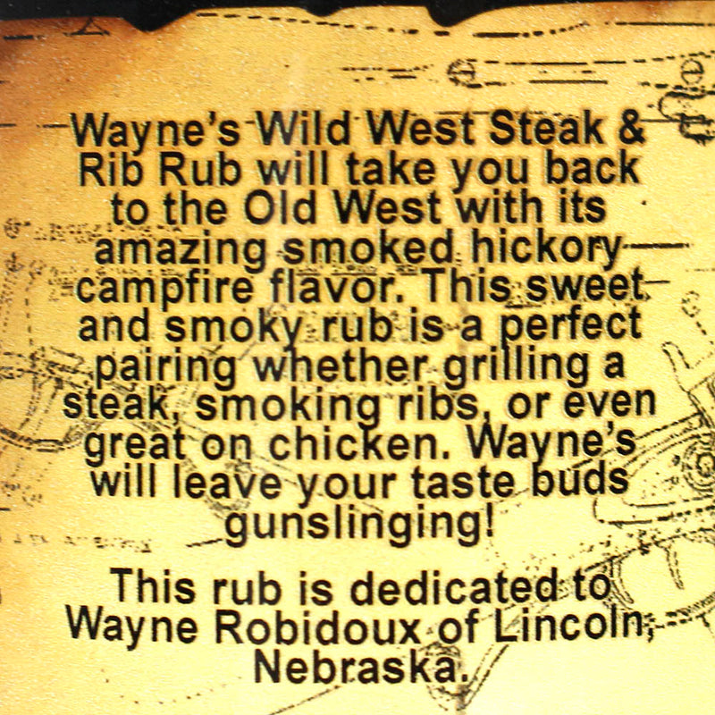 Waynes Wild West Steak and Rib Rub 31.8 oz Bottle Gluten Free No MSG Sweet Smoky