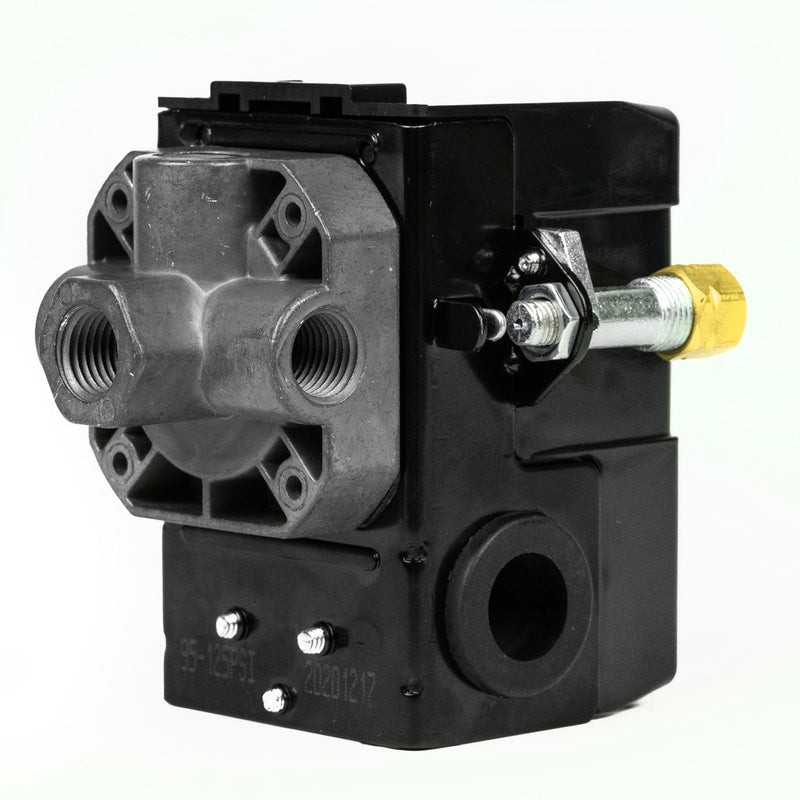 Four Port 80-100 PSI Air Compressor Pressure Switch Control 1/4" NPT 12 Amp