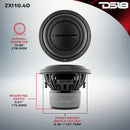 DS18 10" High Excursion Subwoofer Quad Stacked Magnets 800 Watts Rms DVC 4-Ohm