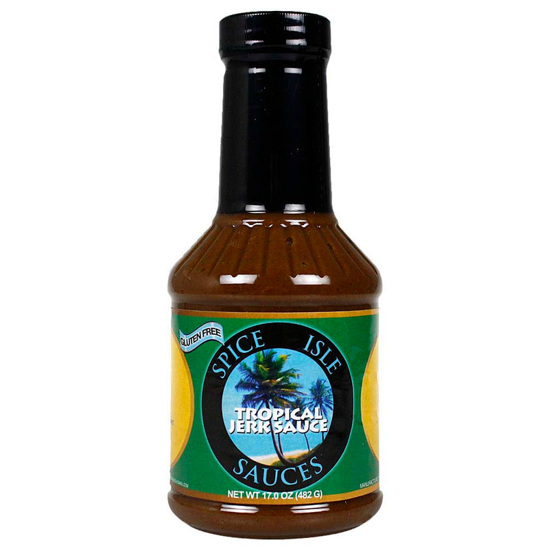 Spice Isle Sauces Tropical Jerk Gourmet BBQ Sauce 17 Oz Sweet Flavor Gluten Free