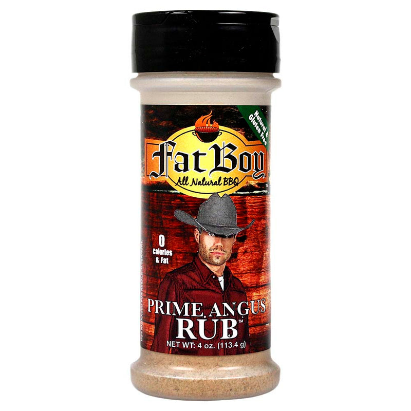 Fat Boy All Natural BBQ Prime Angus Rub 4 Oz Bottle Gluten Free for Beef 00107