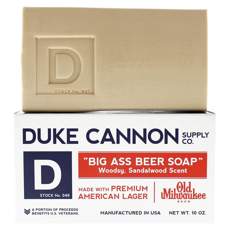 Duke Cannon Big Ass Beer Soap 10 Oz Bar Old Milwaukee Sandalwood 01BEER1