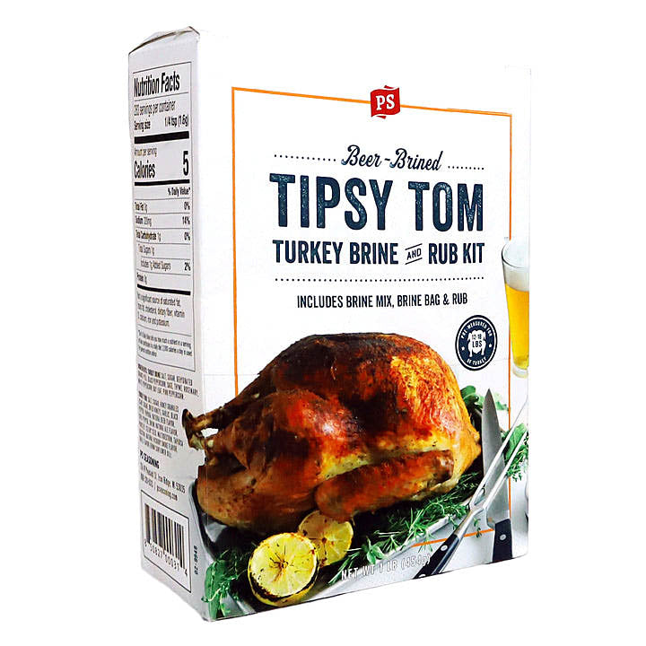 PS Seasoning Beer Brined Tipsy Tom Turkey Brine Rub Kit 1 lb For 12-18 lb Bird