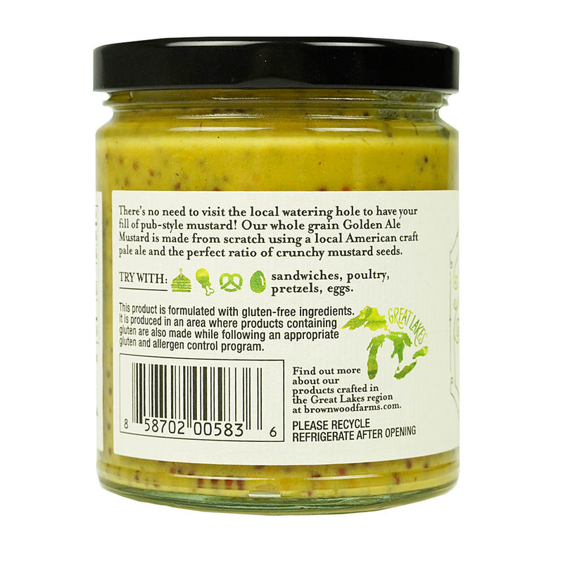 Brownwood Farms Golden Pale Ale Mustard Whole-Grain Pub Style Spread 10 Ounces