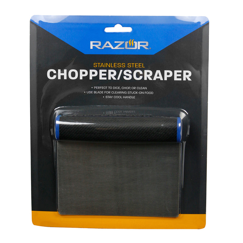 Razor Bench Scraper/Chopper W/ Stainless Steel Blade & Rubber Stay-Cool Handle