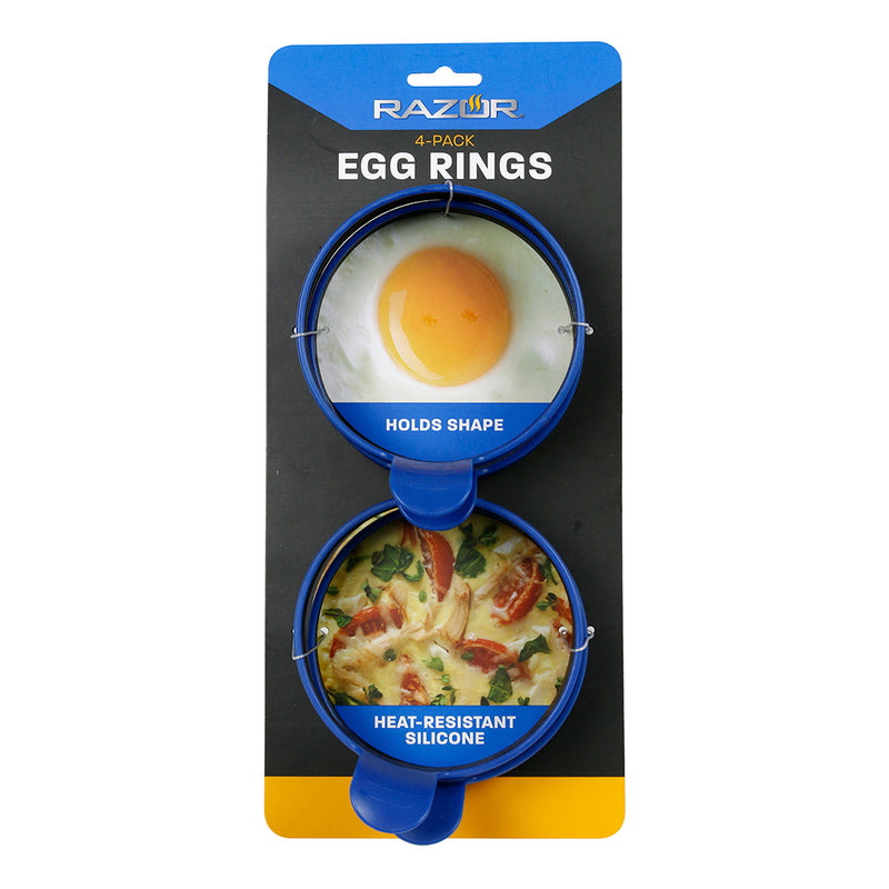 Razor Griddle Egg Rings 4 Pack Heat-Resistant Silicone With Easy-Grip Handles